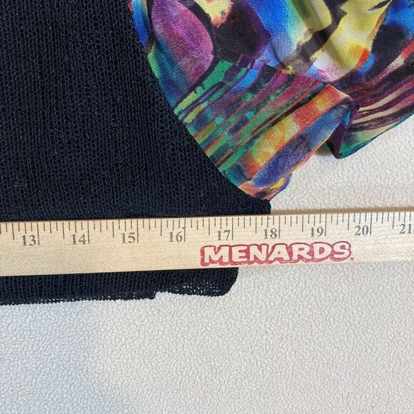 Alberto Makali Sweater LG Black Colorful Zebra Print Sleeve Maximalist Festival - Picture 3 of 7